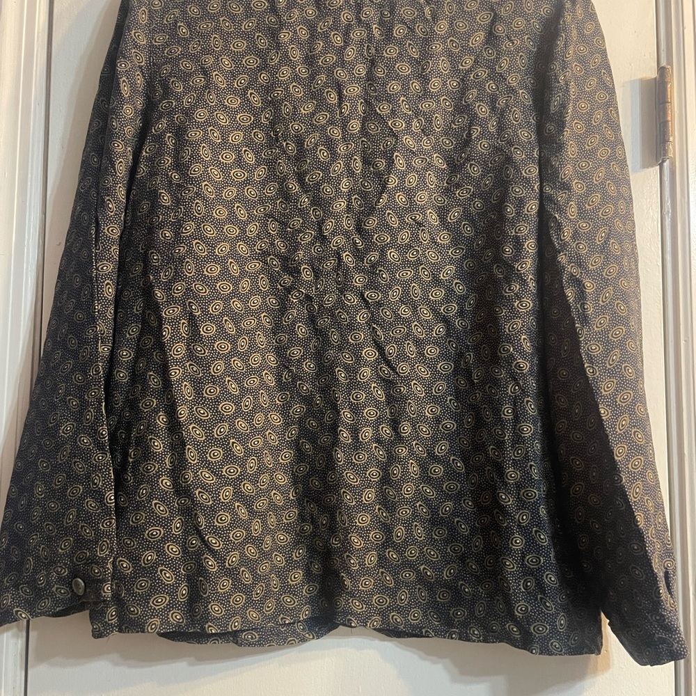 Vintage Anne Klein 100% Silk Long Sleeve Blouse Button Back Blouse Size 16 Z011